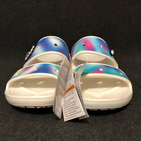 Classic Crocs Shoes Solarized Tie Dye 2 Strap Sandals Pool Slides Size 11 MEN - Picture 2 of 9